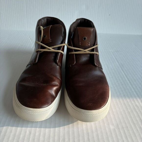 Men's Sperry Striper‎ PlushWave Brown Leather Mid Sneaker Boots - Picture 1 of 5